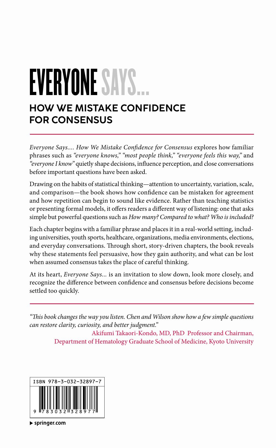 Back cover of Everyone Says…